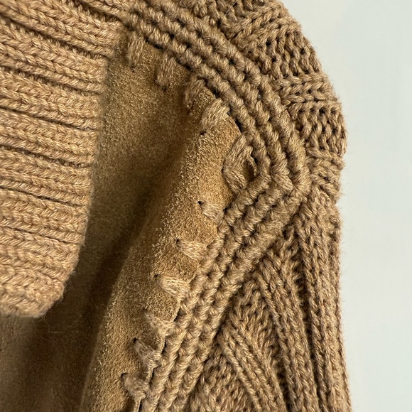 Banana Republic Brown Suede Sweater Jacket Vintage Y2K - Picture 7 of 8